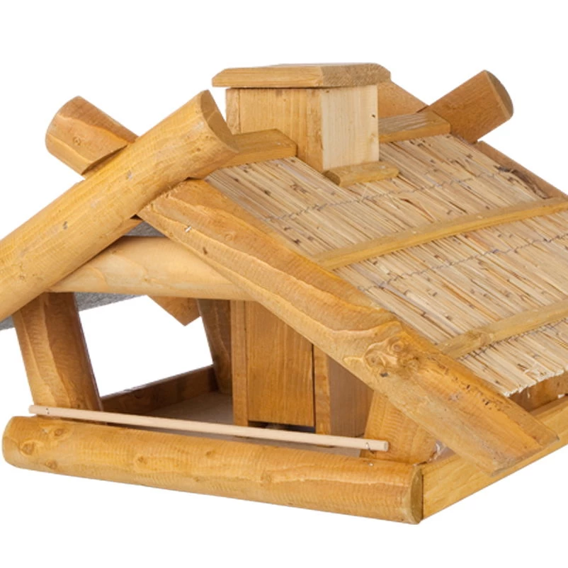 Vogelhaus Mit Strohdach Und Futterkamin – Bild 2