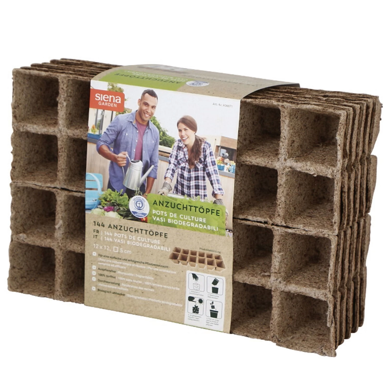 Bio-Anzuchttöpfe Quadratisch, Natur, Kokosfasern – Bild 2