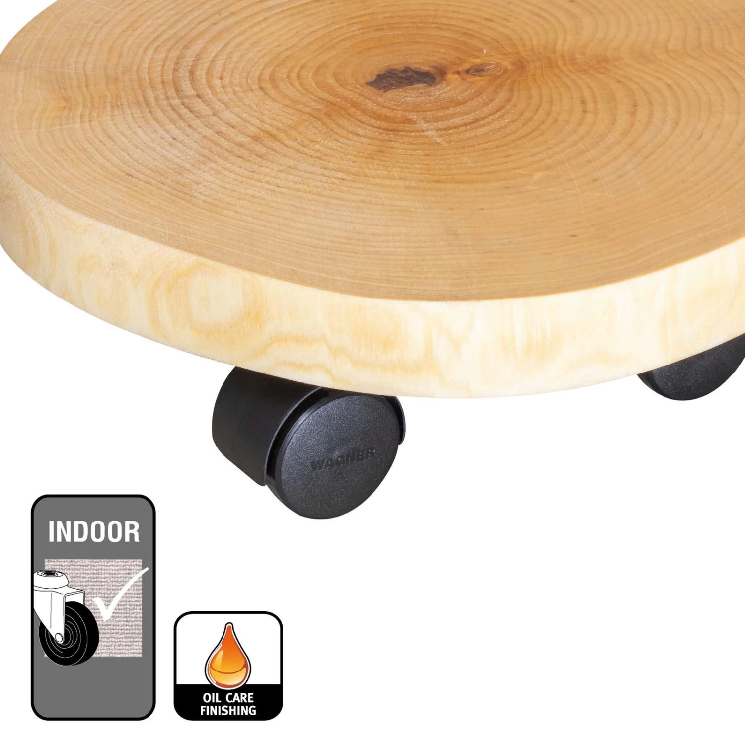 Multi Roller GH0268, Tragkraft 50 Kg, Natur, Ø 25-30 Cm – Bild 4