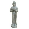 Buddha Stehend, Grau, Steinguss, 36 X 28 X 119 Cm, 75 Kg