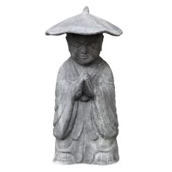 Mönch Betend Stehend, Grau, Steinguss, 60 X 27 X 22 Cm