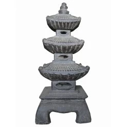 Japanische Laterne Im Pagodenstil, Steinguss, 125 X 55 X 55 Cm