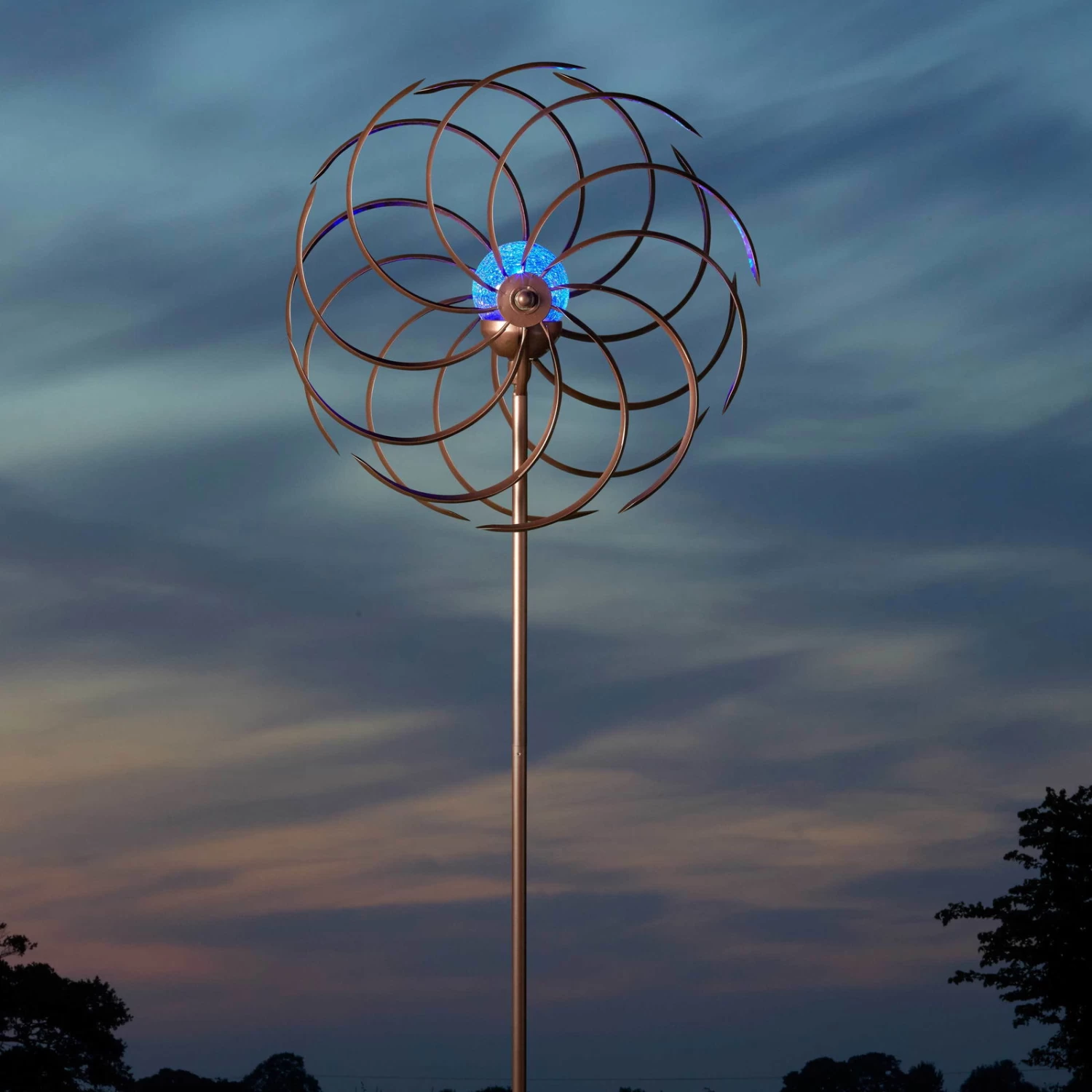 Solarwindrad Spiro, Integrierte Solarkugeln, 130 X 38 Cm – Bild 4