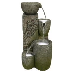 Kölle Polyresin Brunnen Inkl. Pumpe & Licht, Ca. 33 X 34 X 57 Cm