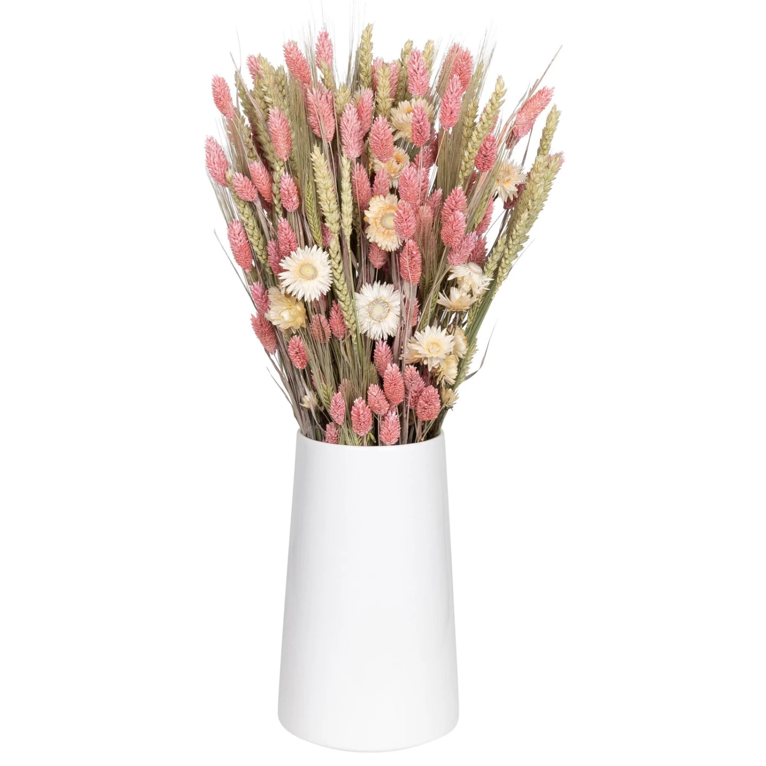 Weißer Trockenstrauß & Rosa Glanzgras, 3er-Set, Länge Ca. 55 - 70 Cm – Bild 3