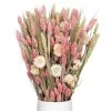 Weißer Trockenstrauß & Rosa Glanzgras, 3er-Set, Länge Ca. 55 - 70 Cm