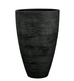 Pflanzgefäß "Jasmin" Anthrazit, In Rillenoptik, Ø 40 Cm, Höhe 60 Cm, Füllvol. 48,5 L