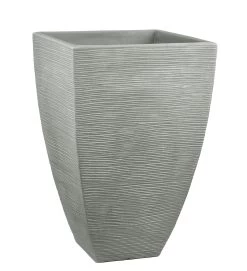 Pflanzgefäß "Mari" Grau, In Rillenoptik, 40x40x60 Cm, Füllvol. 63 L