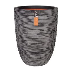 Pflanzvase Rib Bella, Anthrazit, Ø 36 X H 47 Cm