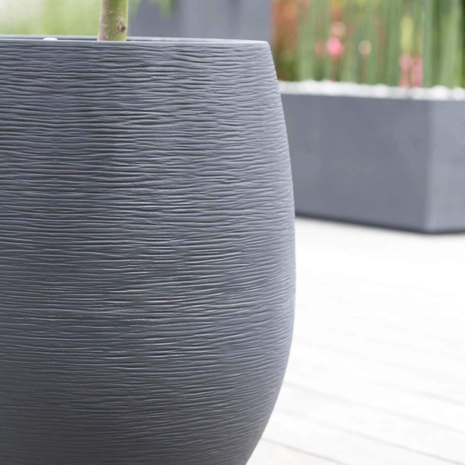Pflanzgefäß Graphit Egg, Anthrazit, Wasserdicht, Robust – Bild 4