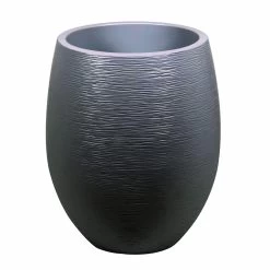 Pflanzgefäß Graphit Egg, Anthrazit, Wasserdicht, Robust