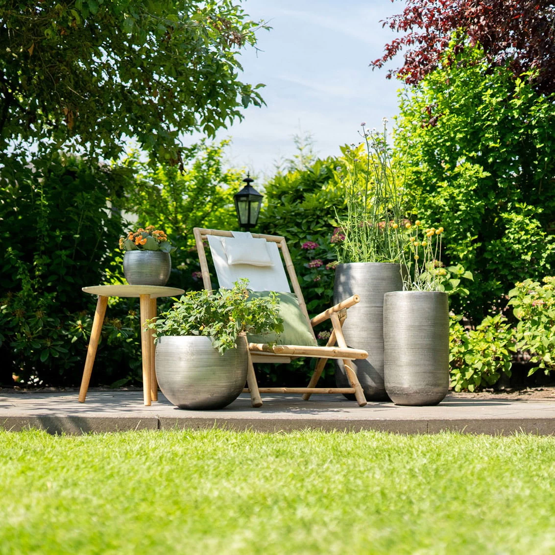 Pflanzgefäß 'Rowen', Silber, Ø 47 X H 82 Cm – Bild 9