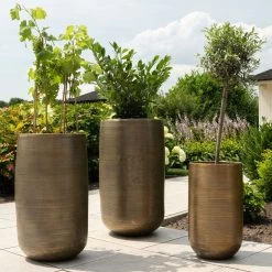 Pflanzgefäß 'Rowen', Gold, Ø 38 X H 62 Cm