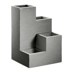 Kölle Pflanzkübel-Wendeltreppe "Kubus" Grau, 40x40x60 Cm, 55 Liter Erdvolumen