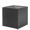 Gartensilber Pflanztrog Kubus Mit Rollen, Anthrazit