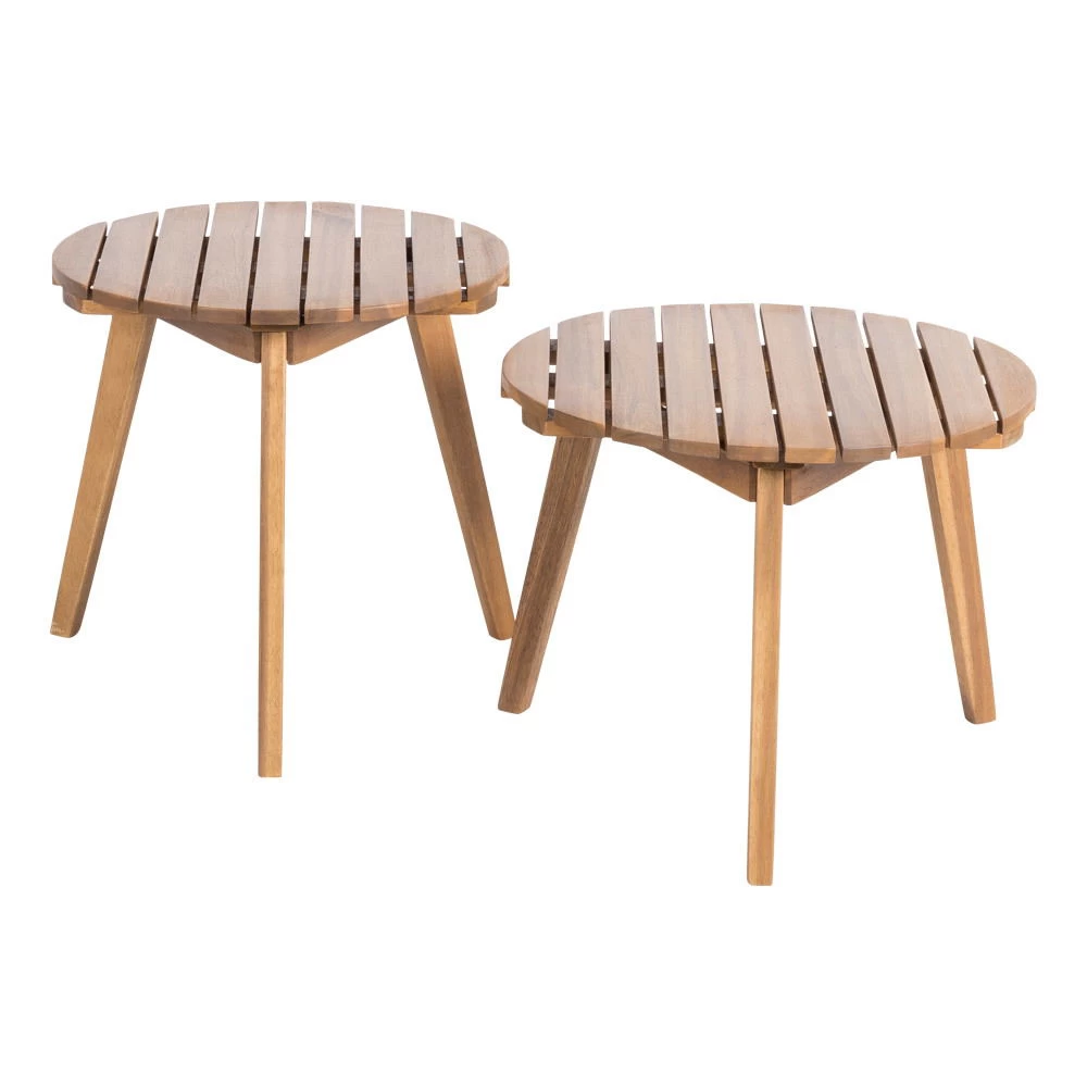 Hocker/Beistelltisch FSC®-Akazienholz Rund Ø Ca. 50 Cm, Höhe 40 Cm – Bild 3