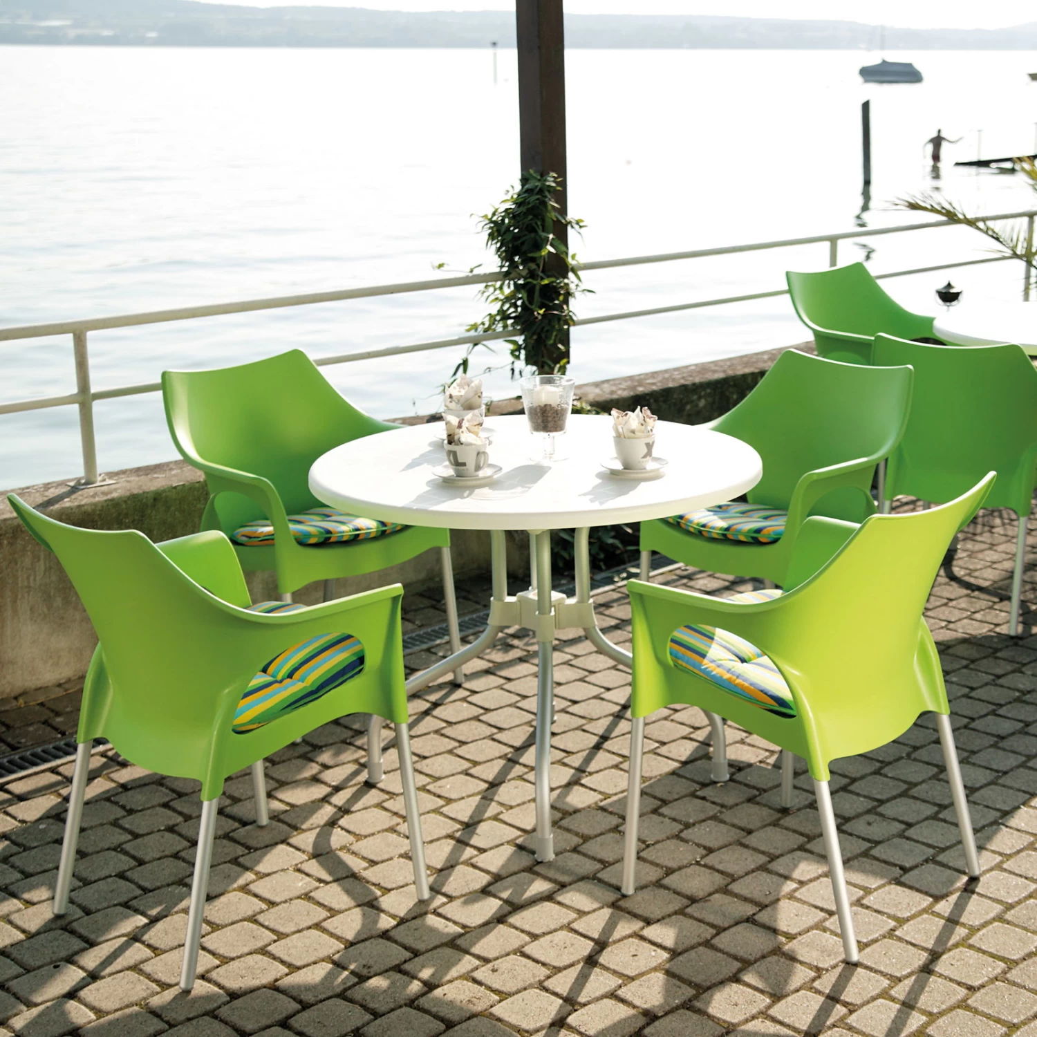 Best Stapelsessel Vegas Silber/apfelgrün – Bild 2