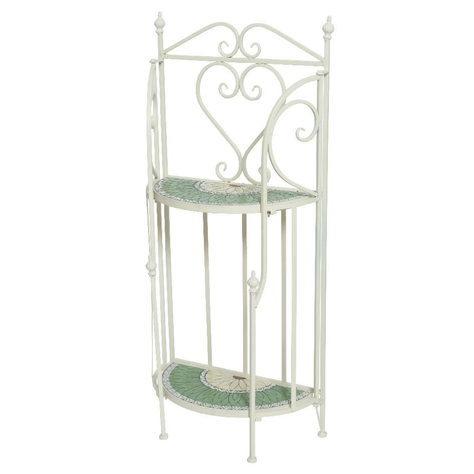 Wandregal 'Vigo', Grün Mit Blumenmosaik, Ca. H98 Cm