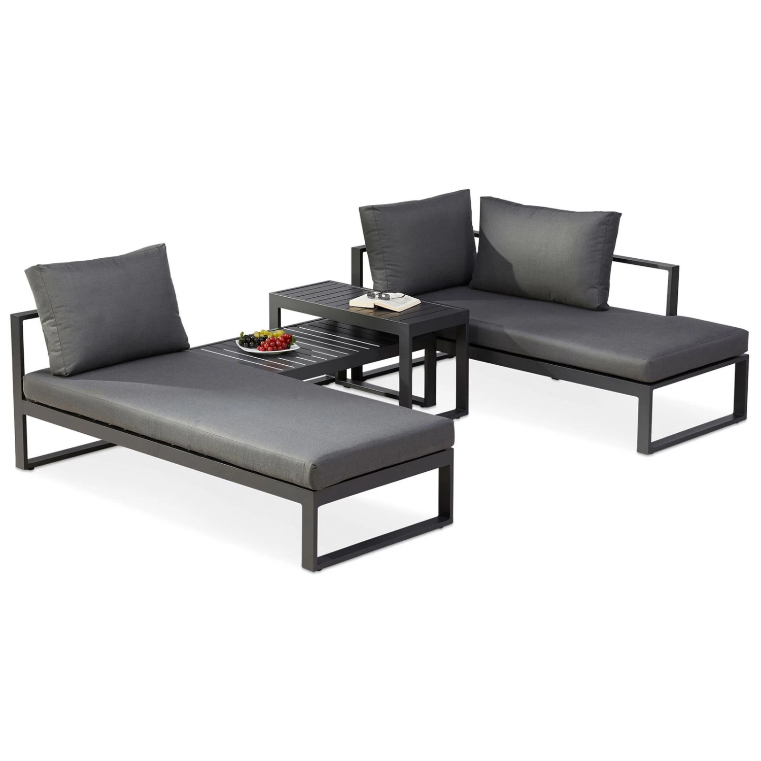 Best Loungegruppe 'Navarino', 4lgt., Anthrazit – Bild 3