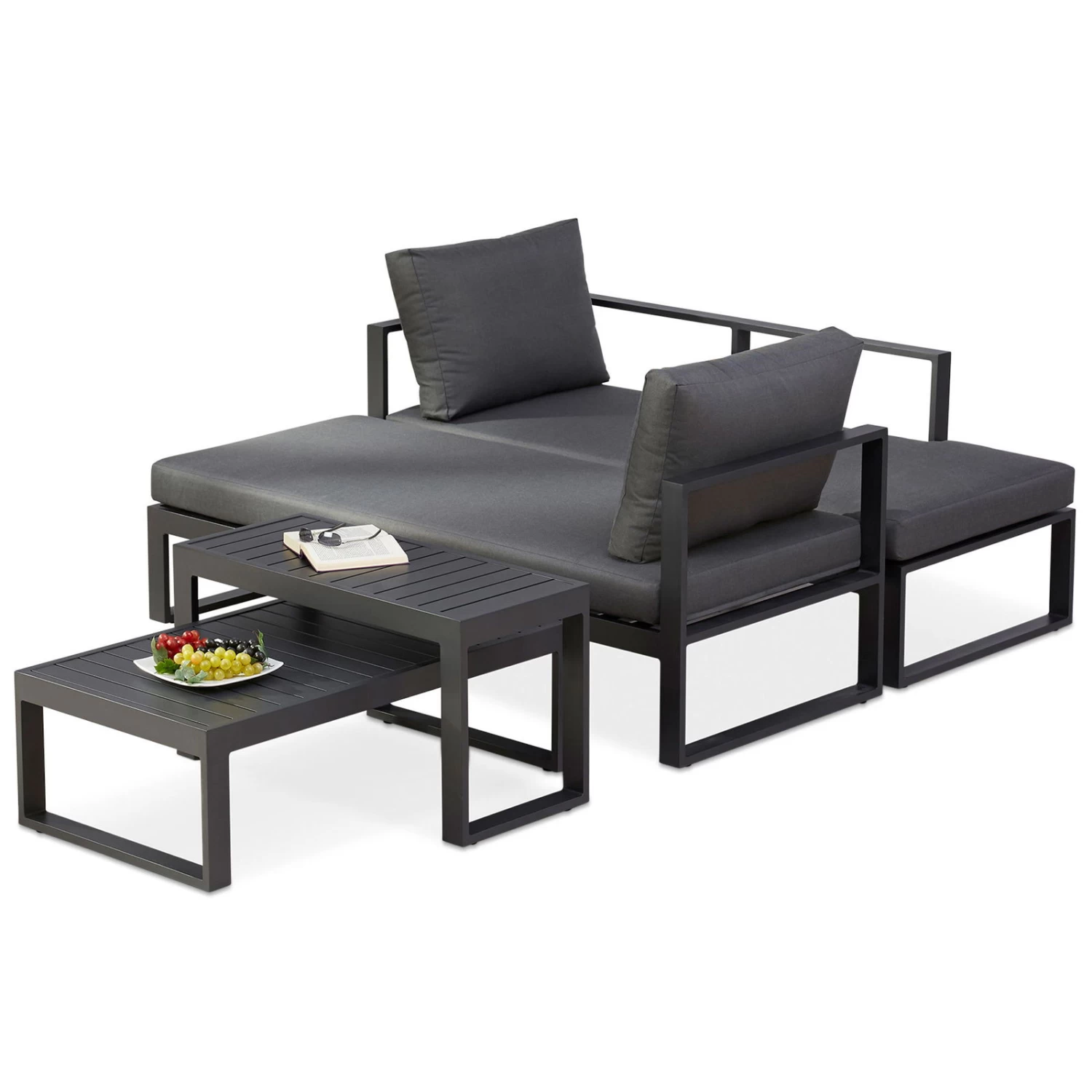 Best Loungegruppe 'Navarino', 4lgt., Anthrazit – Bild 4