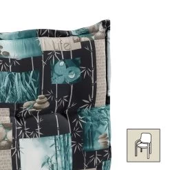 Best Niederlehnerauflage Bambus, Anthrazit/grau/türkis, Ca. 100x50x7 Cm