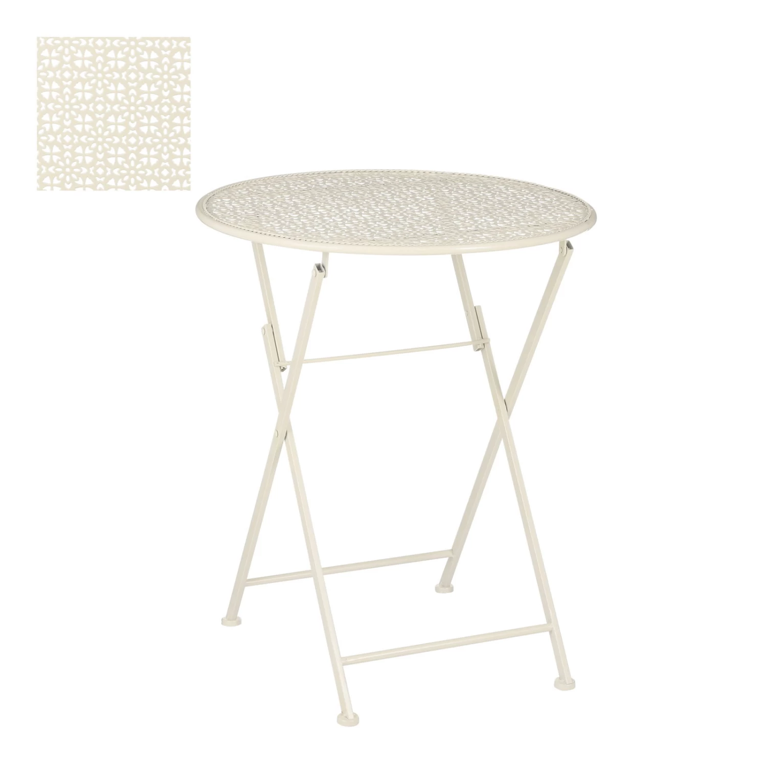 Klapptisch 'Neta', Creme, Ca. Ø60 X H70 Cm