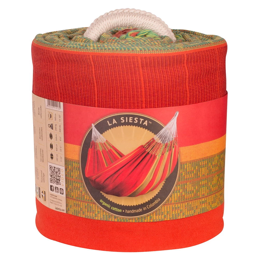 LA SIESTA Hängematte Kingsize Flora Chili, Aus Bio-Baumwolle – Bild 3