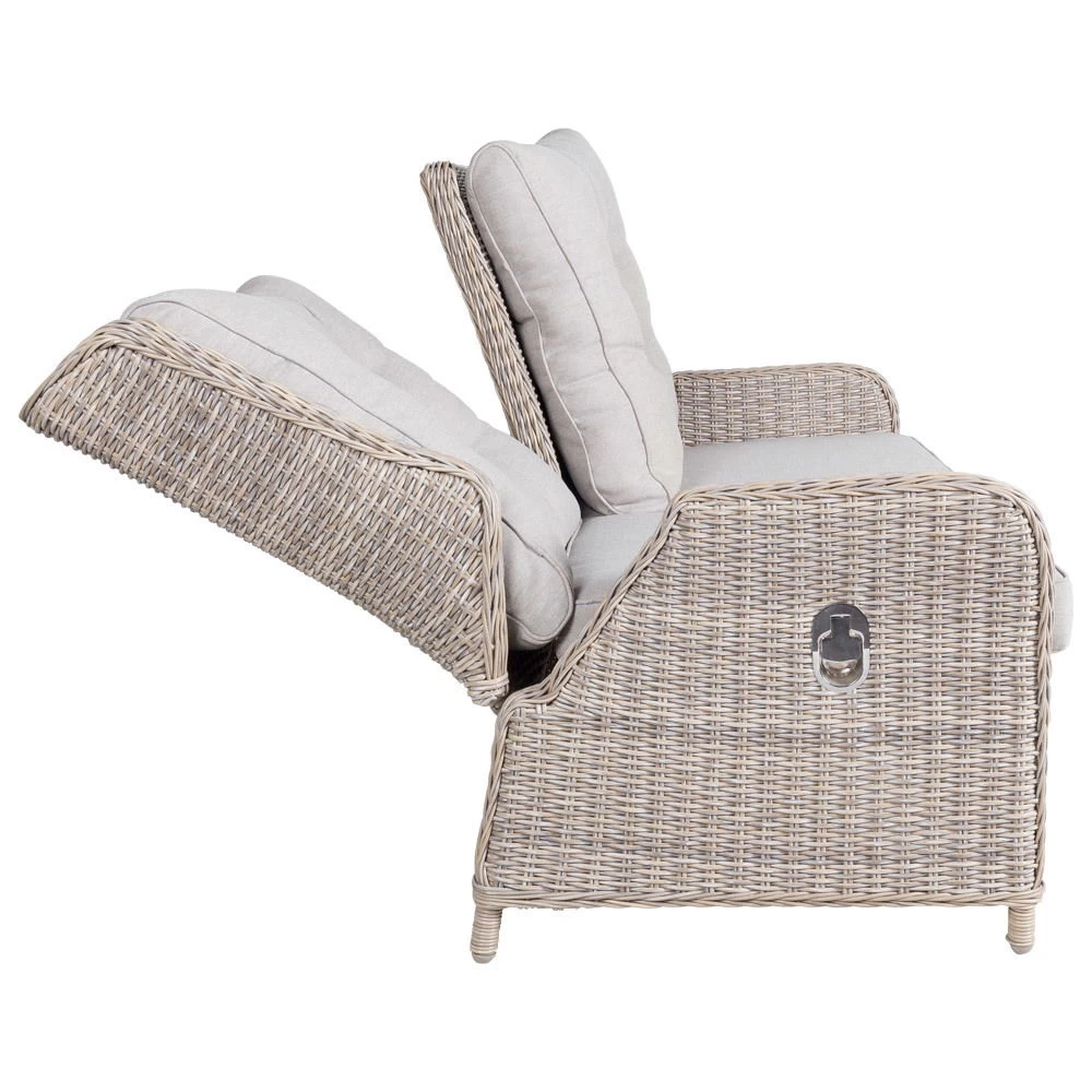 Kölle Geflechtbank 'Heidelberg' 2,5 Sitzer, Inkl. Auflage Stone Grey – Bild 5